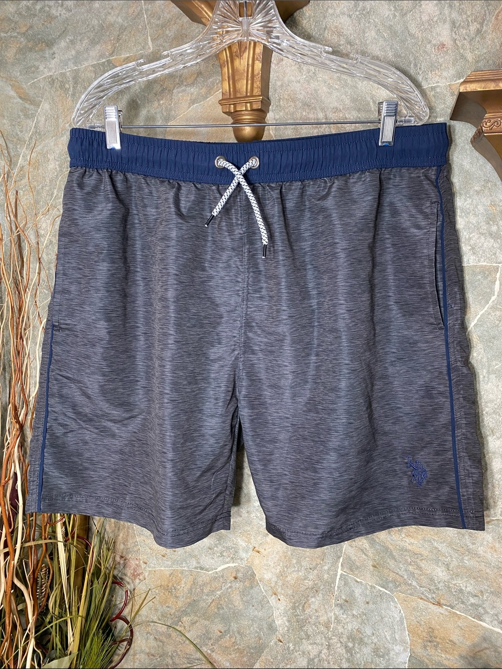 Us polo assn lined swimming trunks with pockets Like Ralph Lauren quick dry